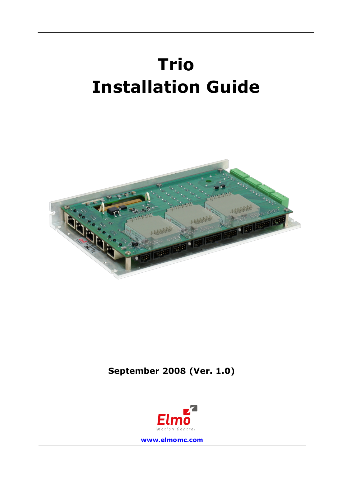 ElmoMC SimplIQ Digital Servo Drives-Whi-Trio Installation Guide