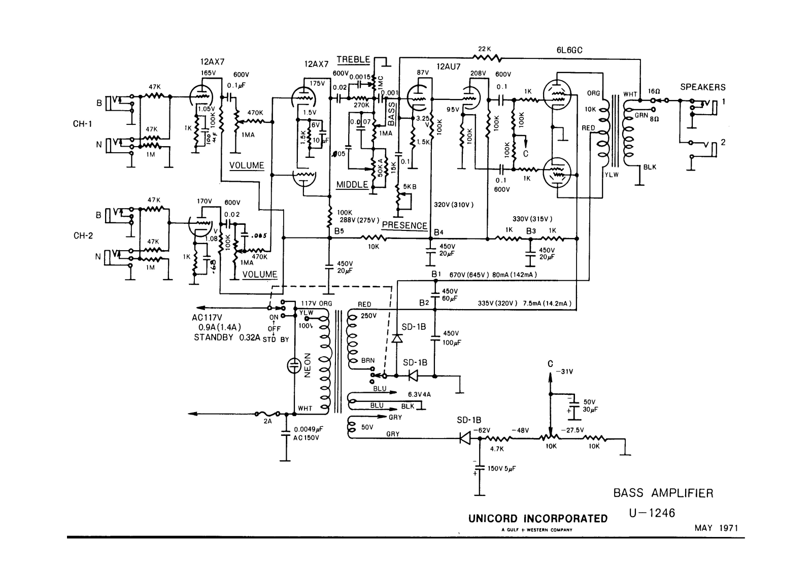 Unicord u 1246 schematic