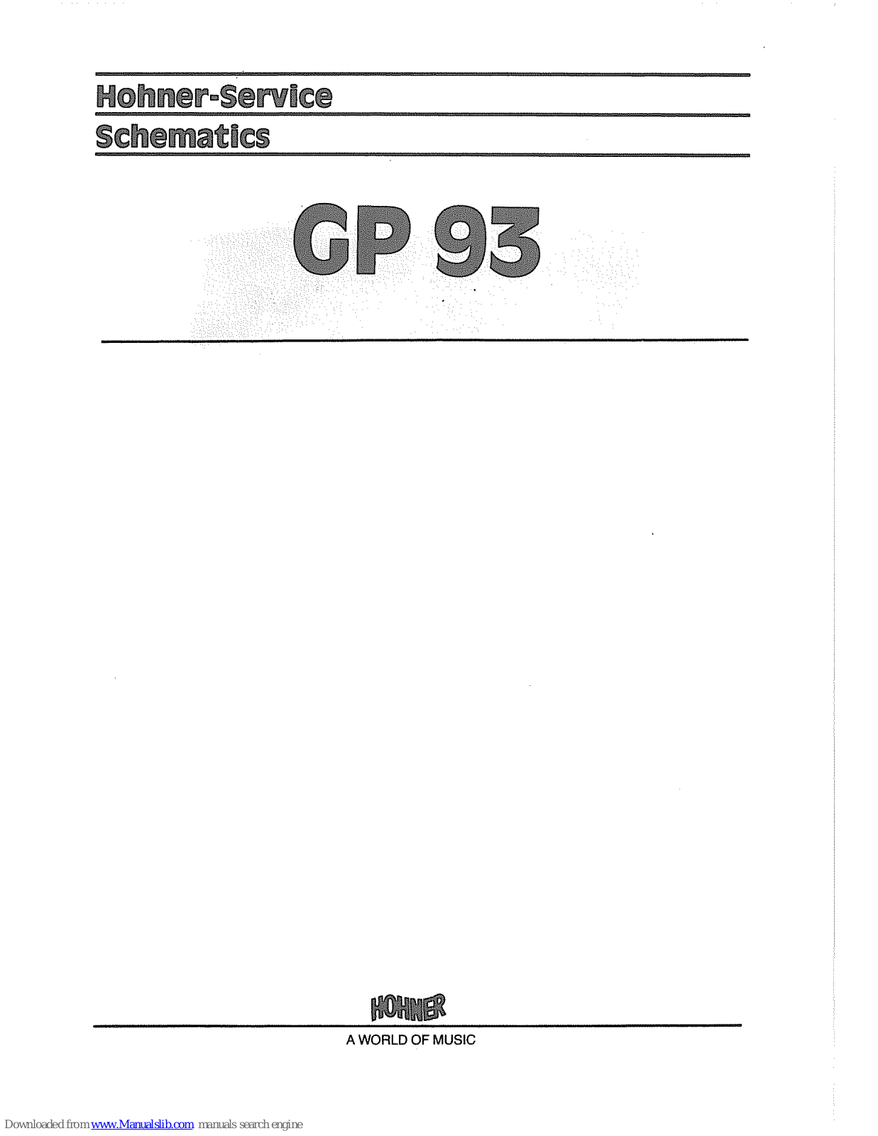 Hohner Symphonie GP93 Service Schematics