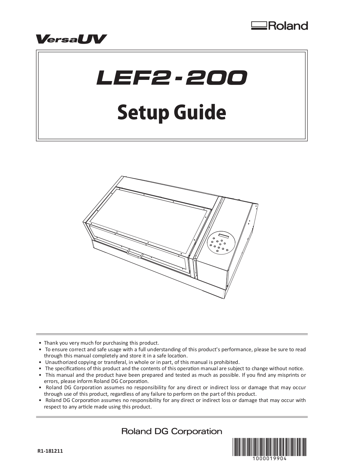 Roland LEF2-200 User Manual