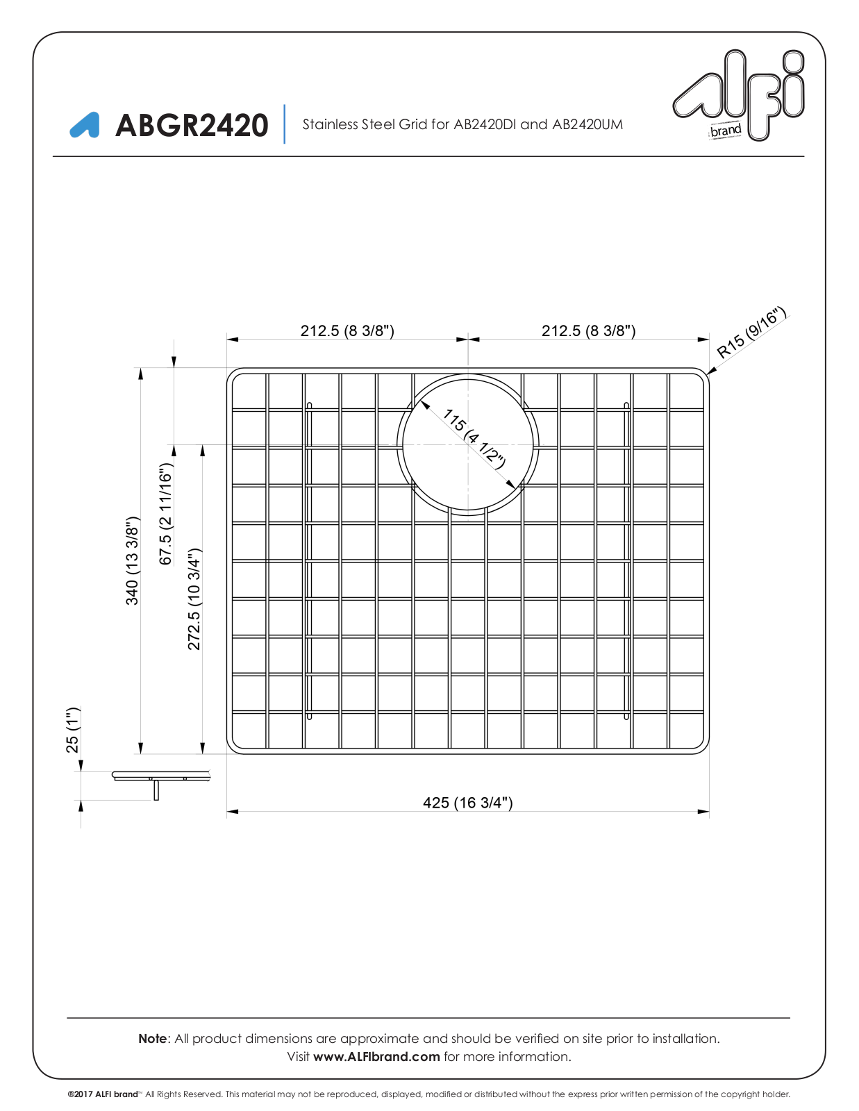 Alfi ABGR2420 Specifications - ManualMachine.com
