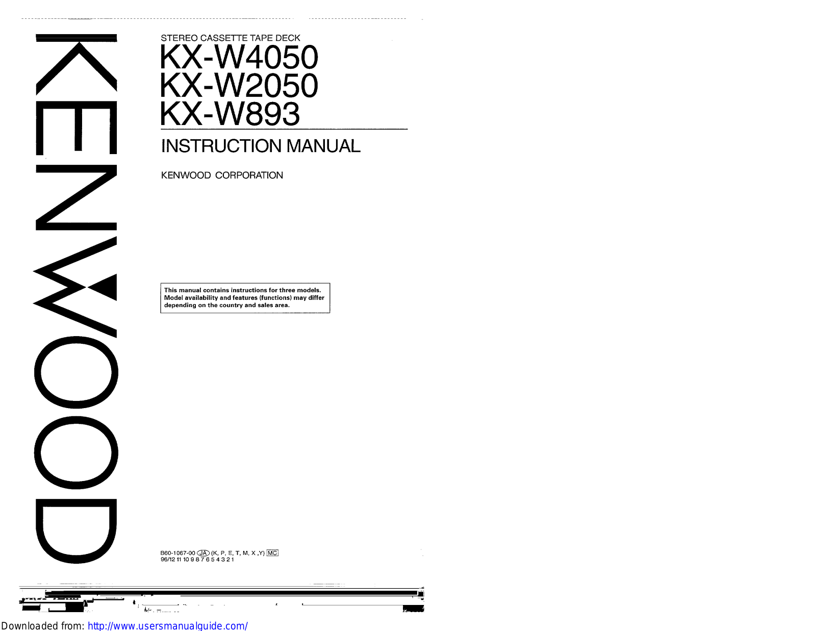 KENWOOD KX-W4050 User Manual