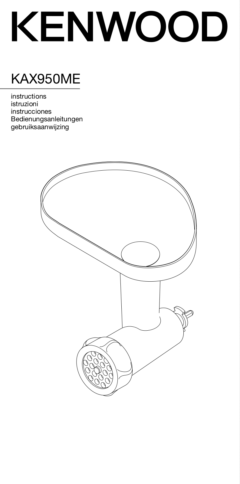 Kenwood Vleesmolen KAX950ME User manual