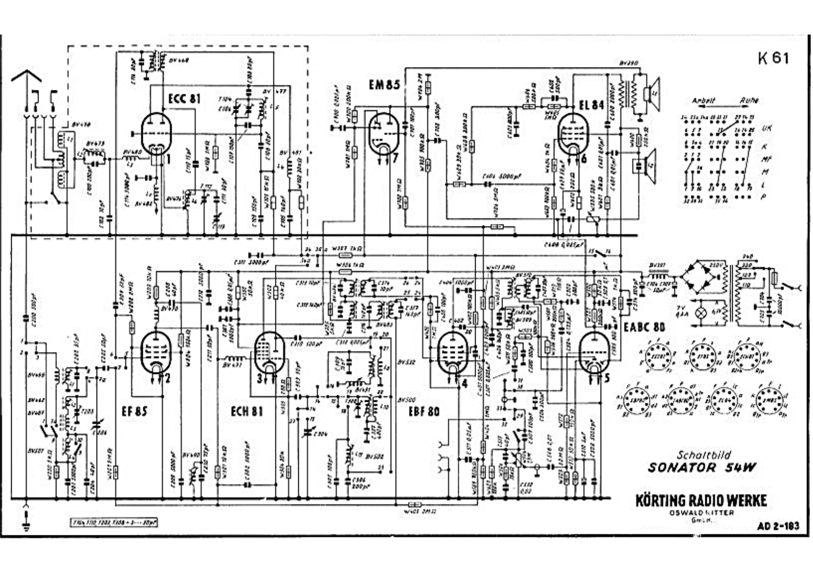 Körting Sonator-54W Schematic