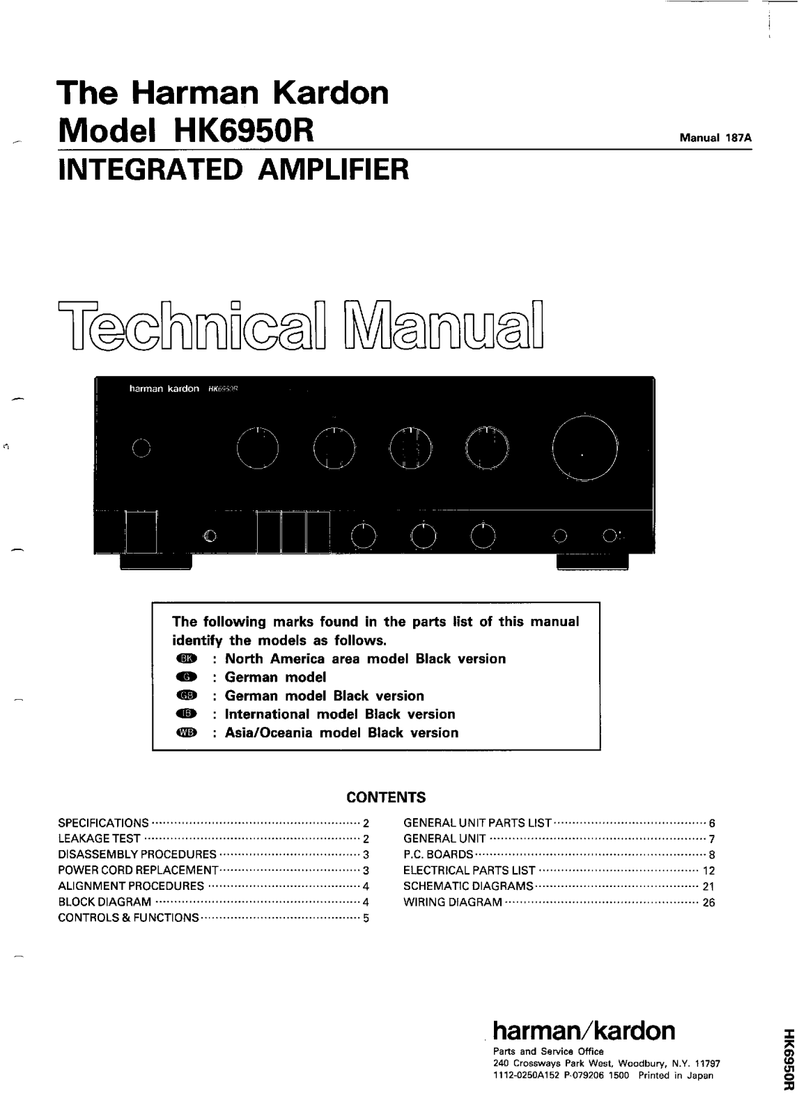 Harman Kardon HK-6950-R Service manual