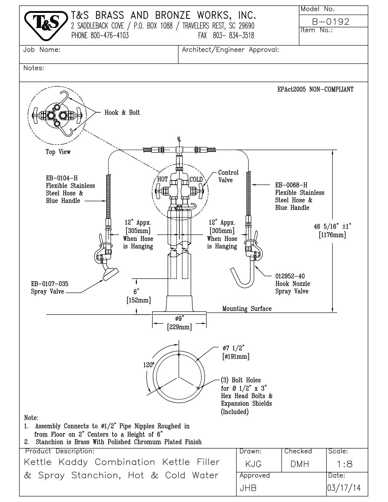 T&S Brass B-0192 Parts List