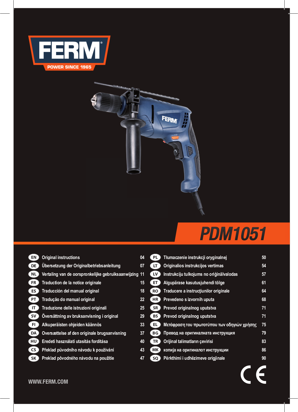 Ferm PDM1051 operation manual