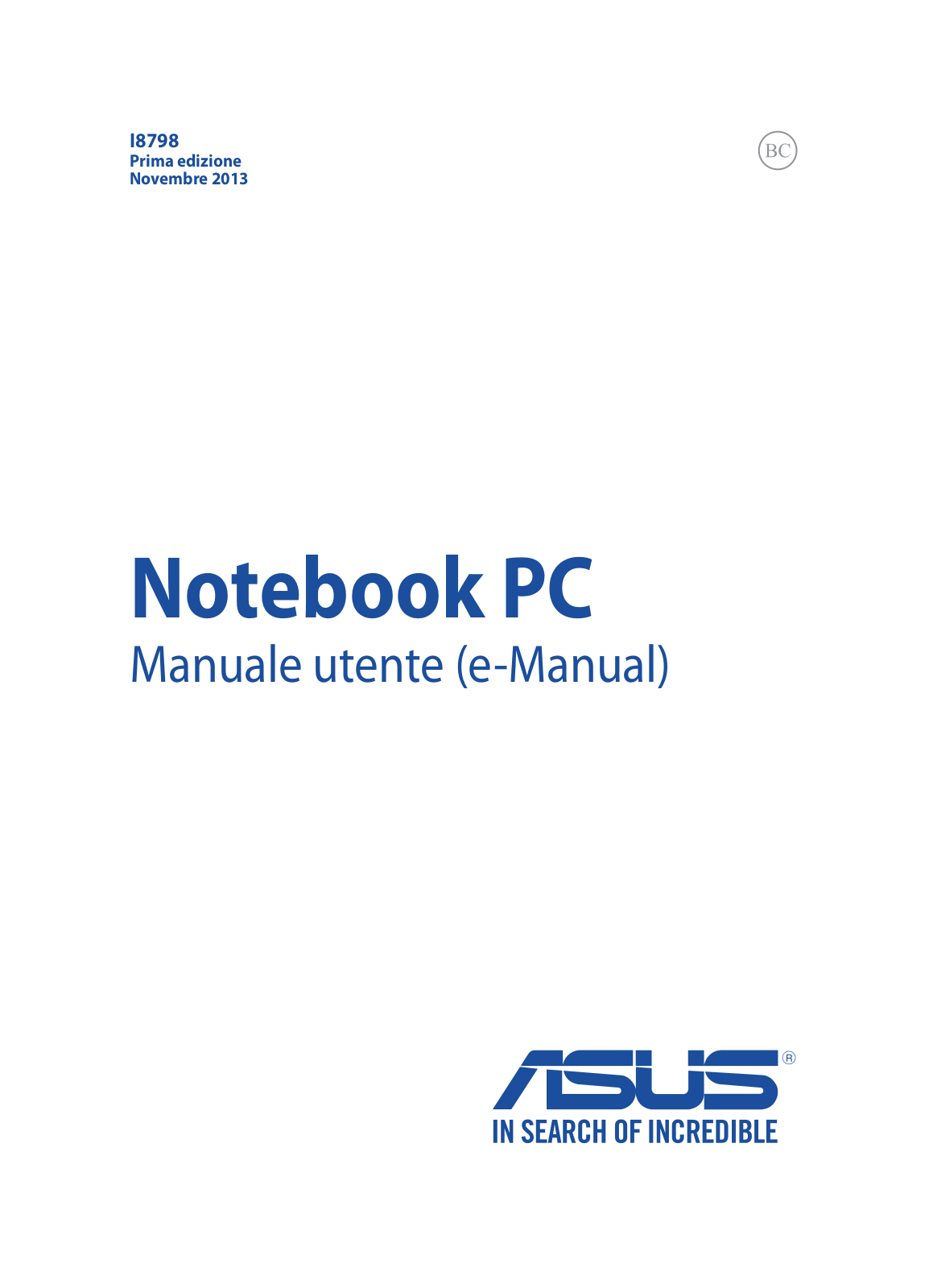 ASUS K200MA, I8798 User Manual