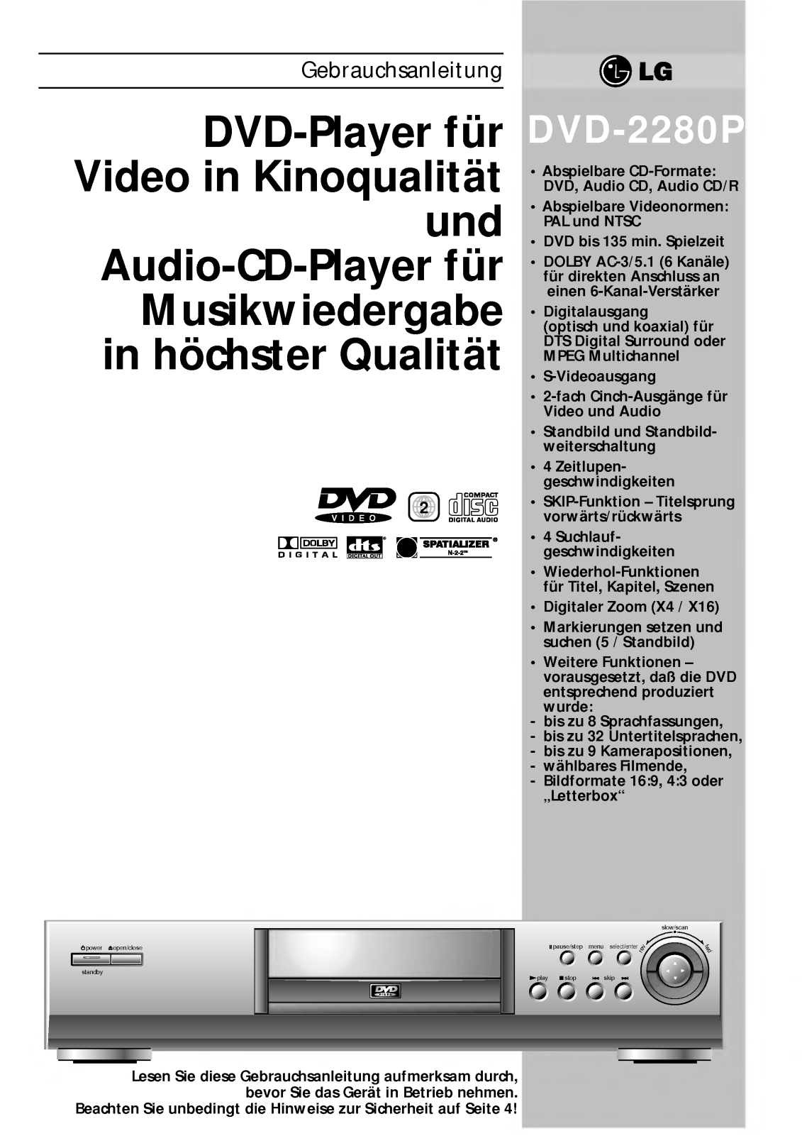 Lg DVD-2280P User Manual