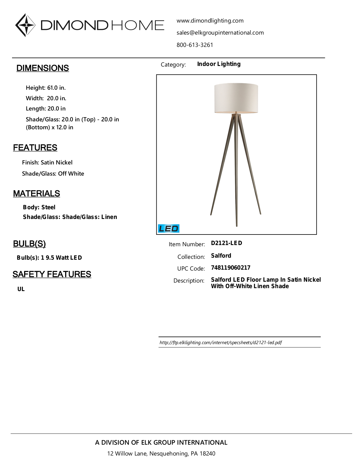 ELK Home D2121LED User Manual