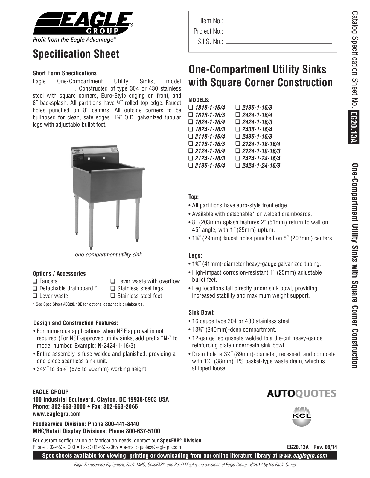 Eagle 1818-1-16-3 User Manual