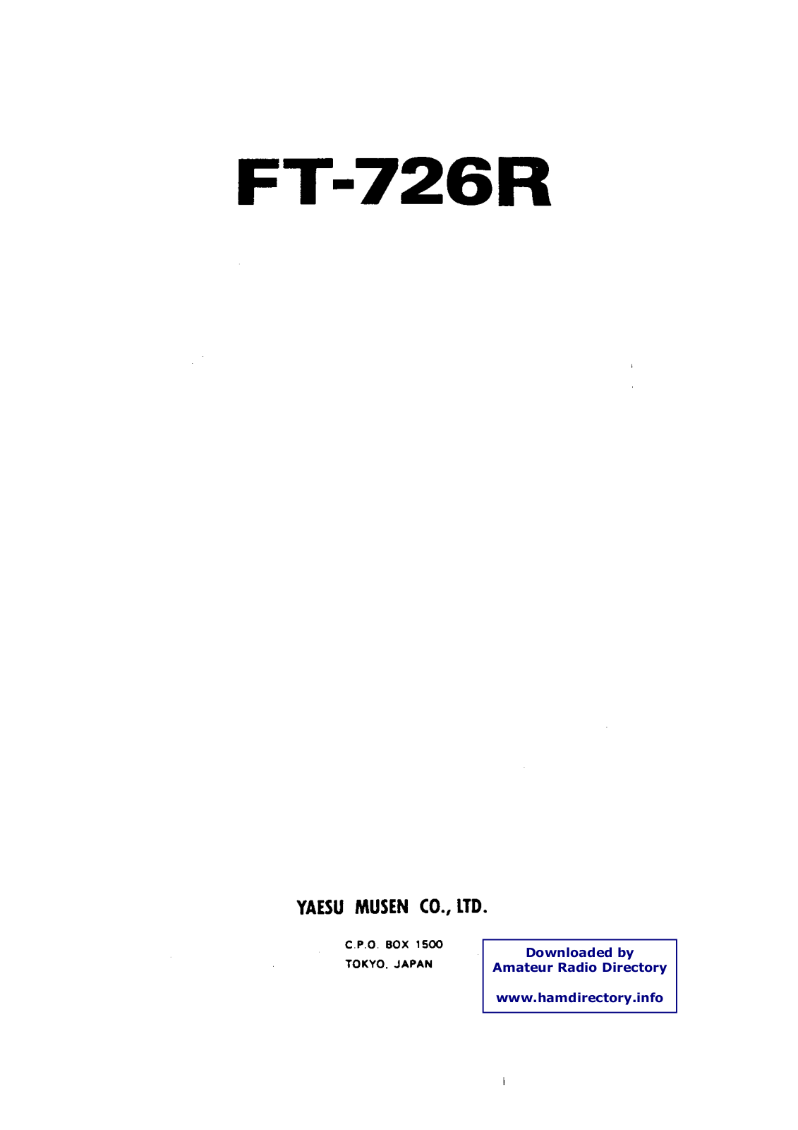 Yaesu FT726R User Manual
