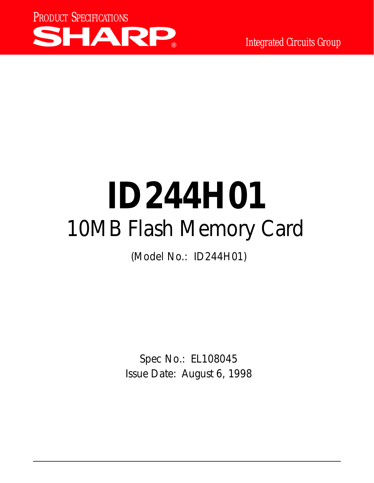 Sharp ID244H01 Datasheet