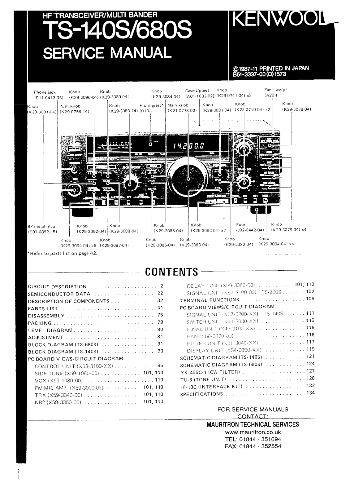 Kenwood TS-140-S Service manual