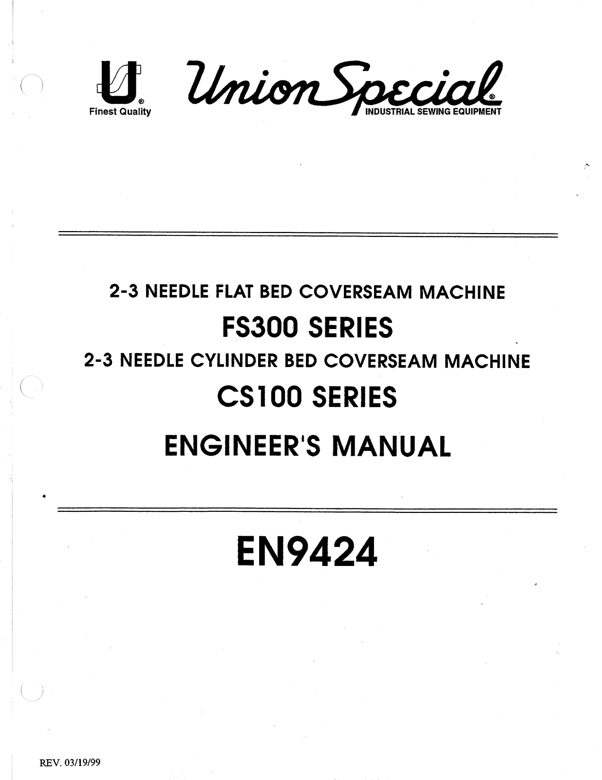 Union Special CS100, FS300 Parts List