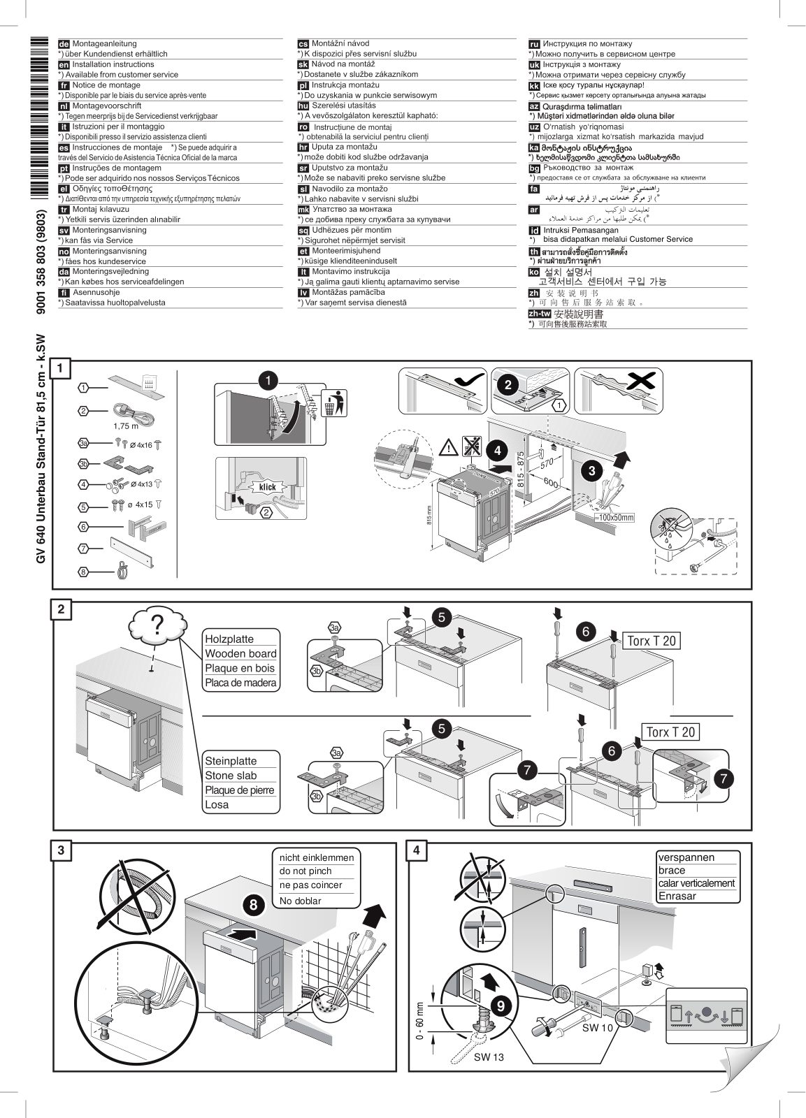 SIEMENS SN436S07GE Assembly instructions