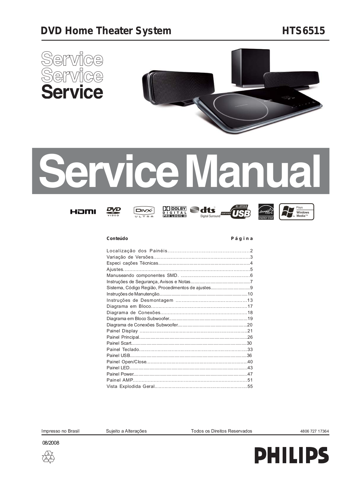 Philips HTS-6515 Service manual