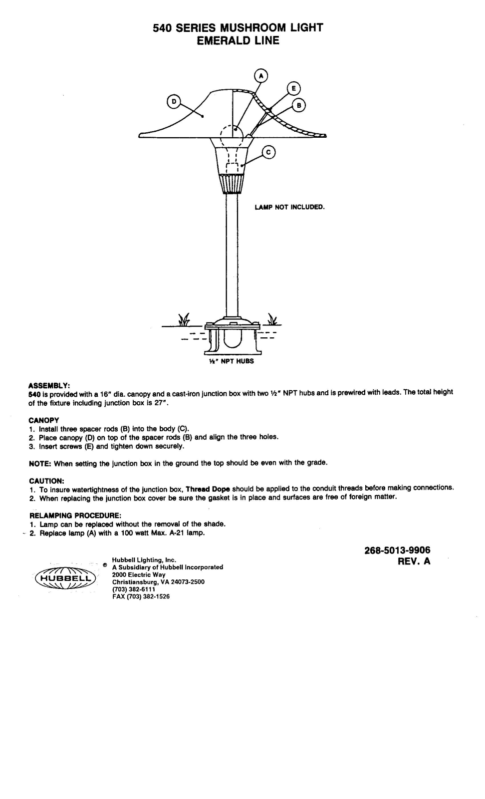 Hubbell Lighting 540 User Manual