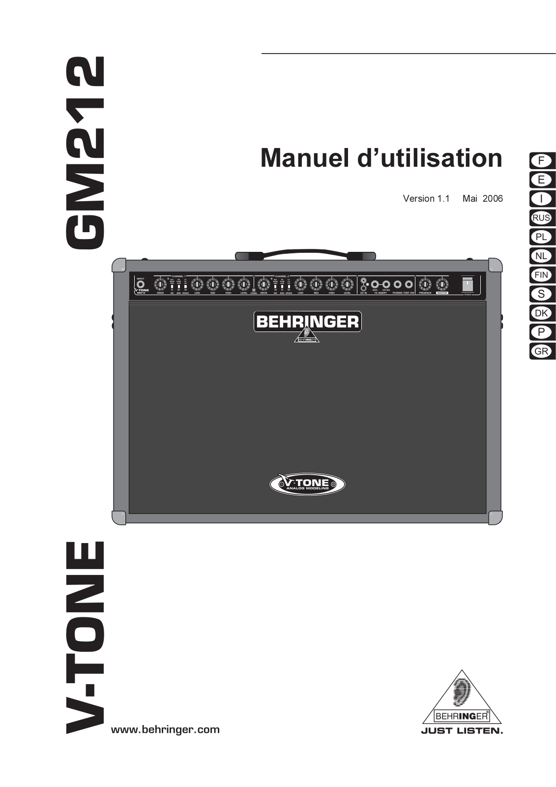 BEHRINGER GM212 User Manual