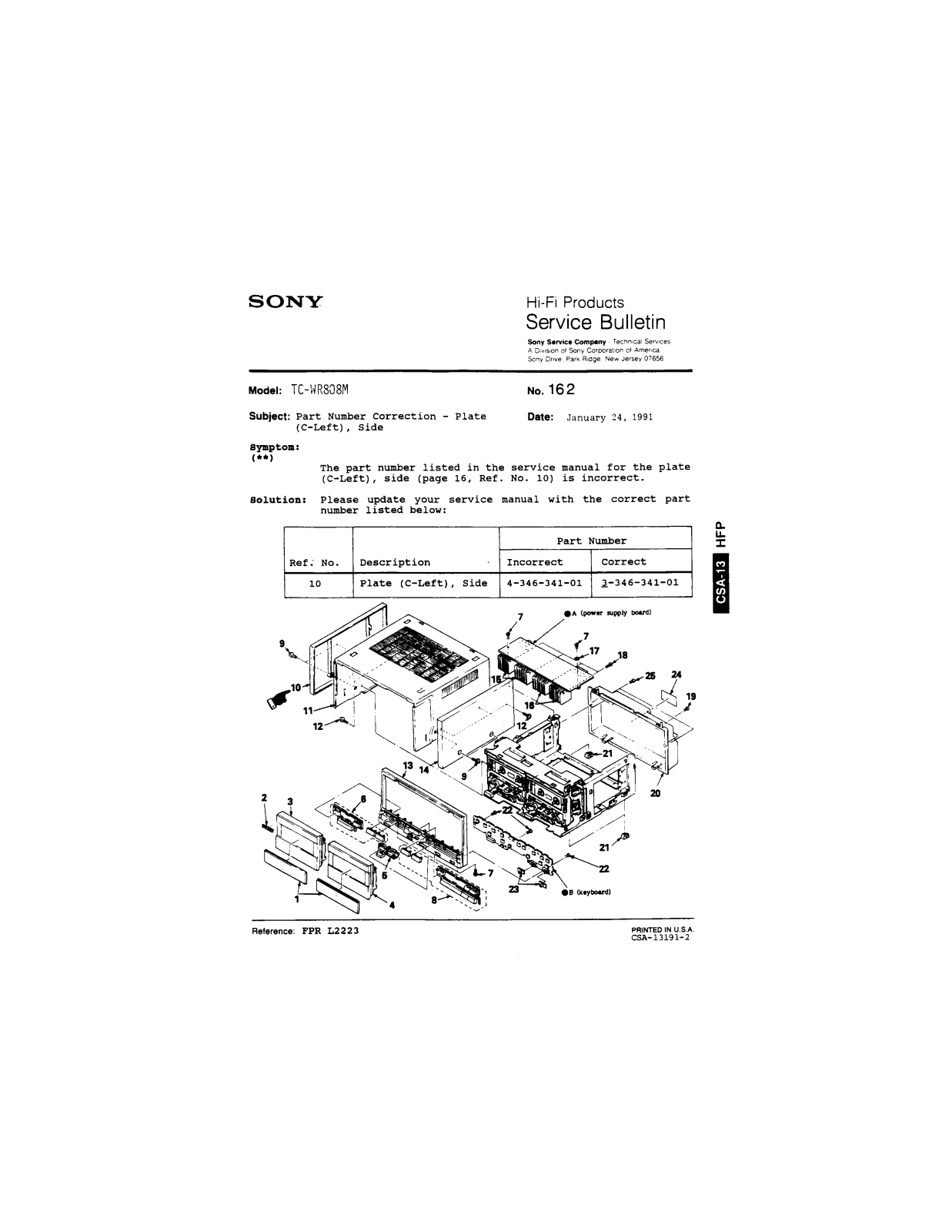 Sony TC-WR808M Service Manual