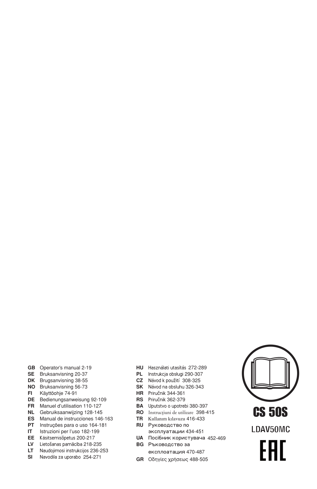 McCulloch CS50S User Manual