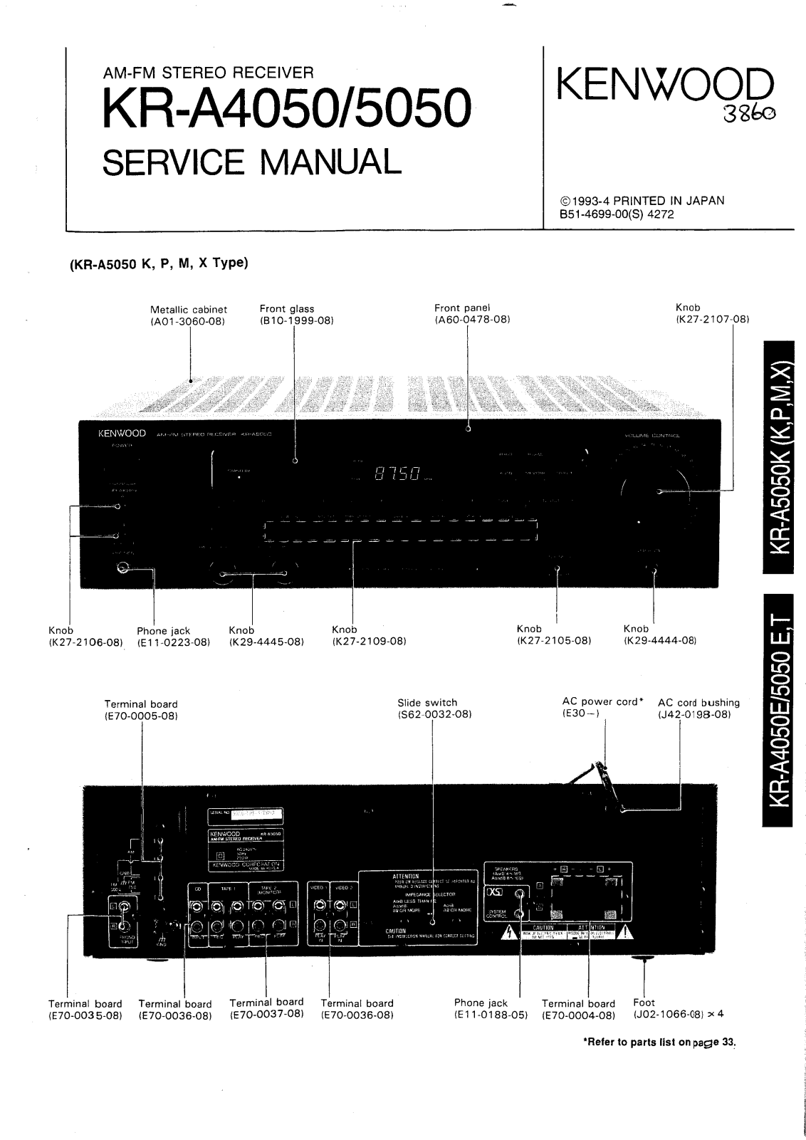 Kenwood KRA-4050, KRA-5050 Service manual