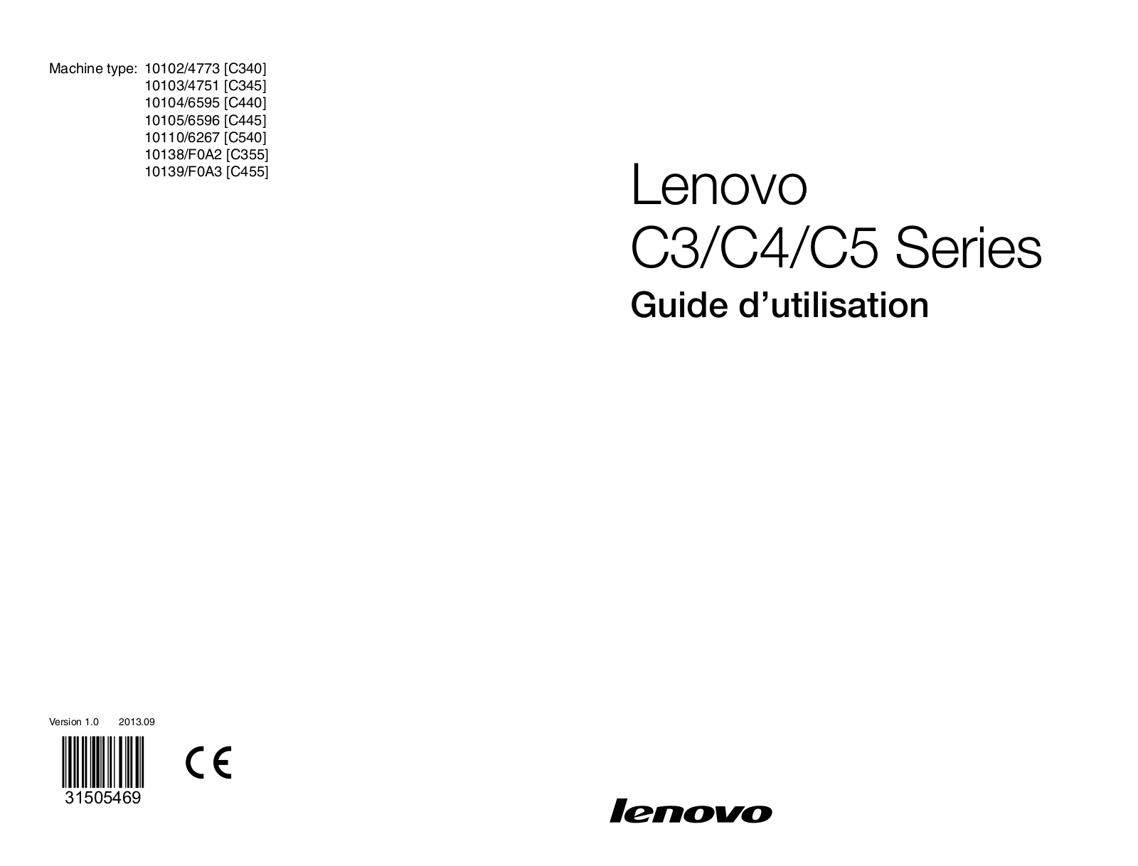 Lenovo C340, C345, C440, C445, C540 User Guide