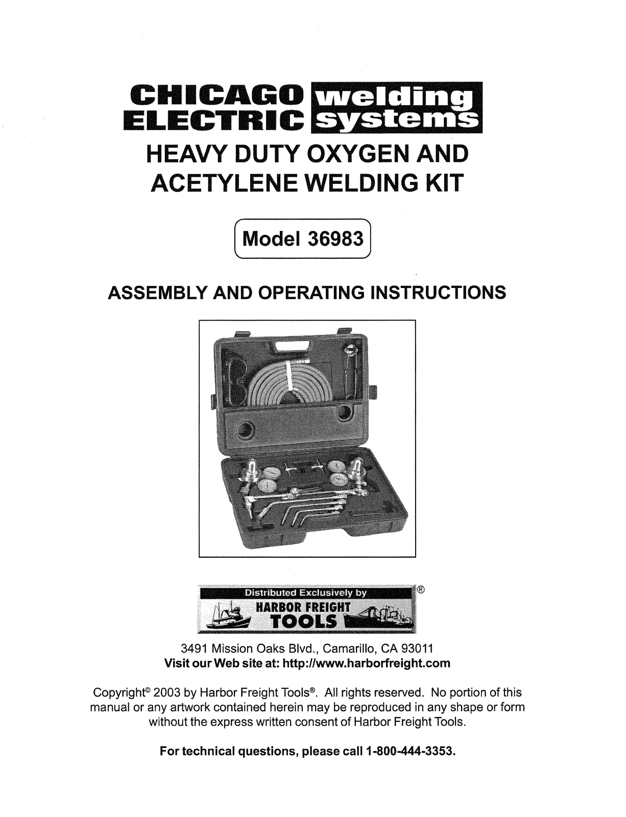 Chicago Electric 36983 User Manual