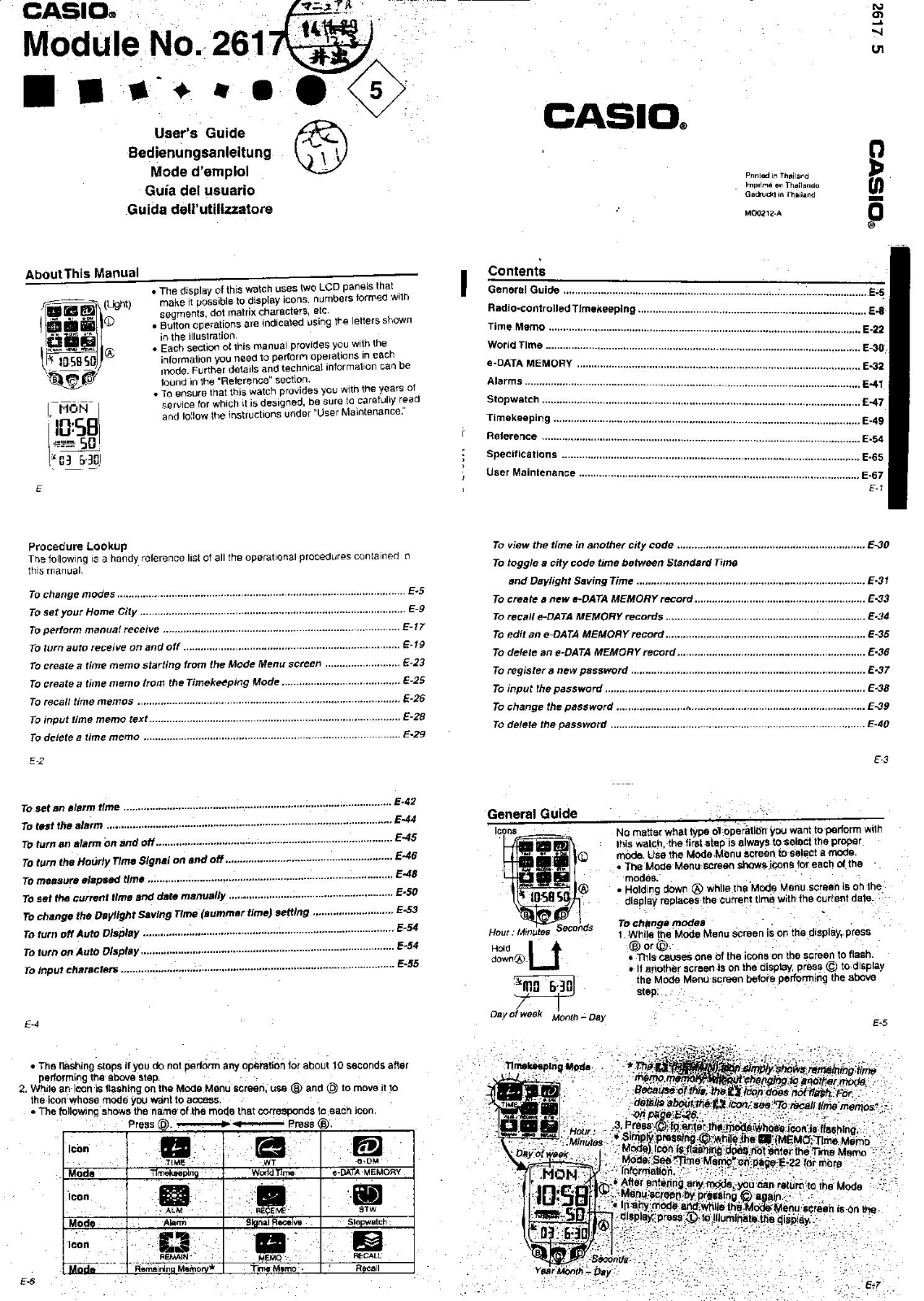 Casio QX-2617 User Manual