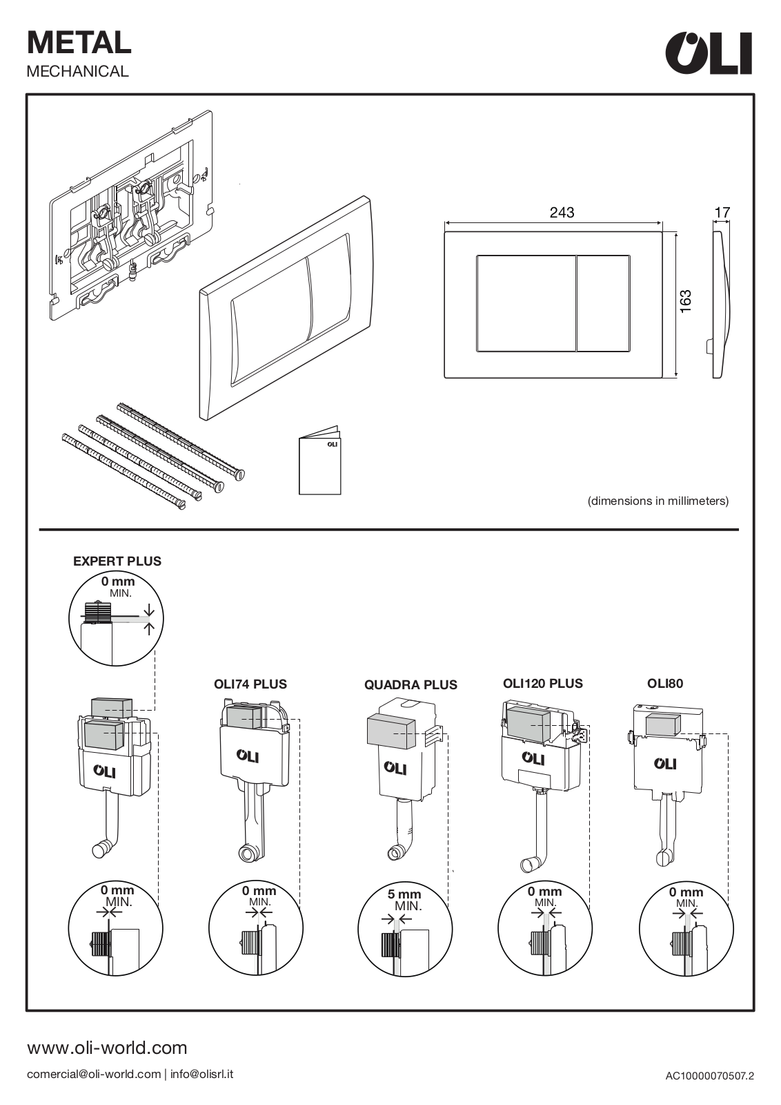 OLI METAL MECHANICAL Installation guide