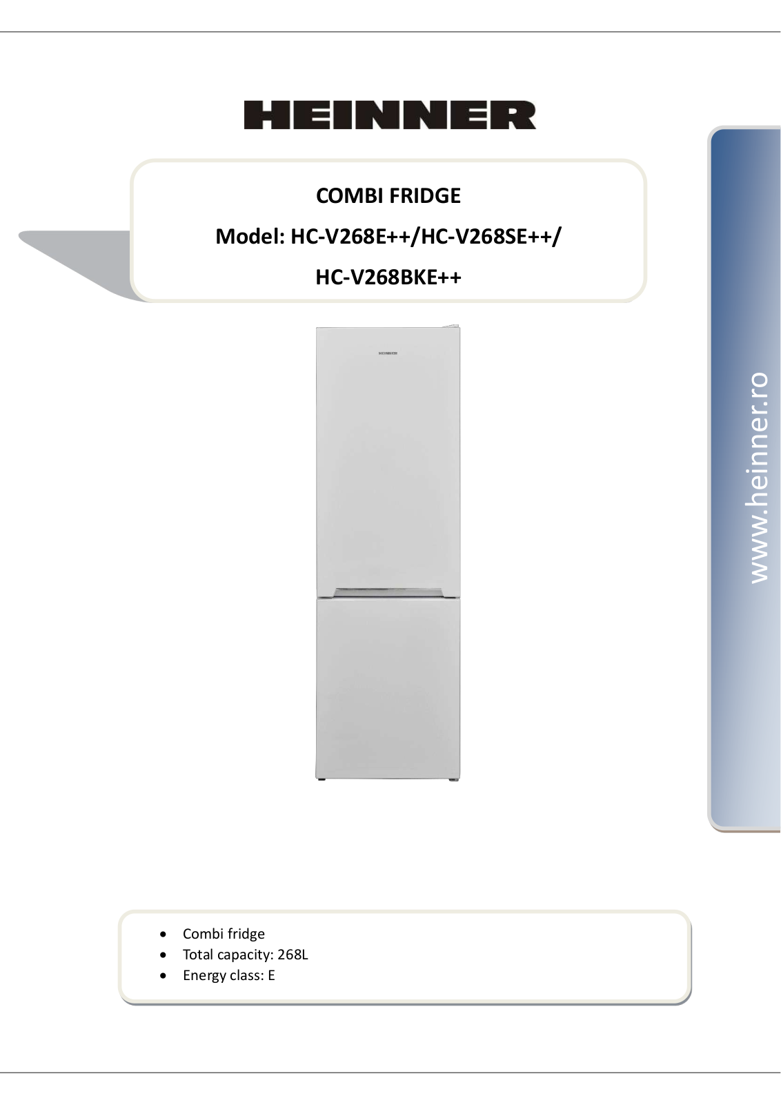 Heinner HC-V268E++, HC-V268SE++, HC-V268BKE++ User guide - ManualMachine.com
