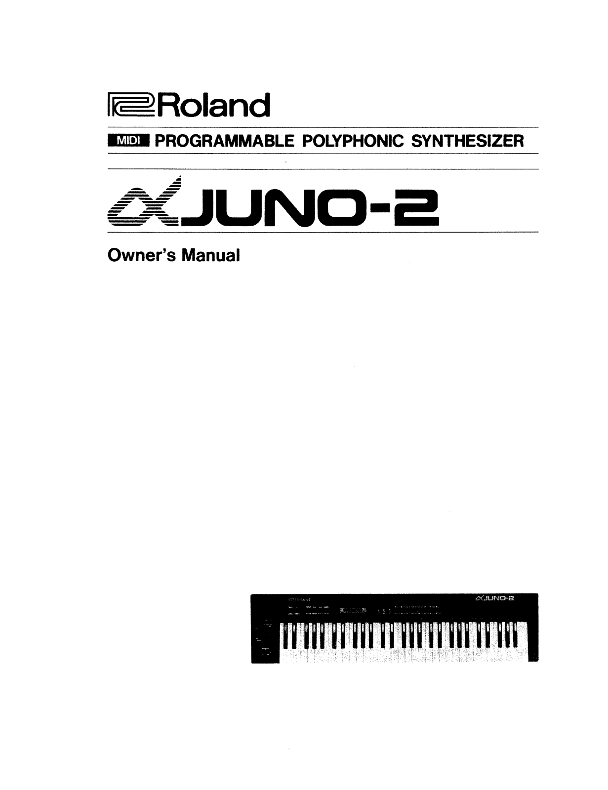 Roland Corporation JUNO-2 Owner's Manual