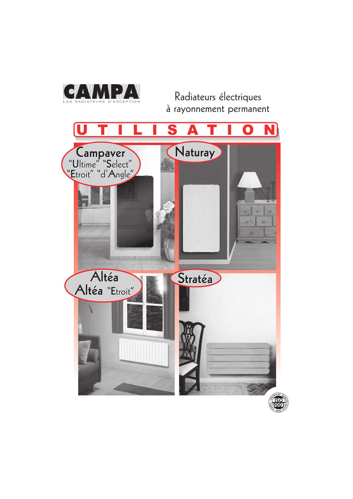 CAMPA Altéa, Altéa Etroit, Stratéa, Campaver Ultime, Campaver Select User Manual