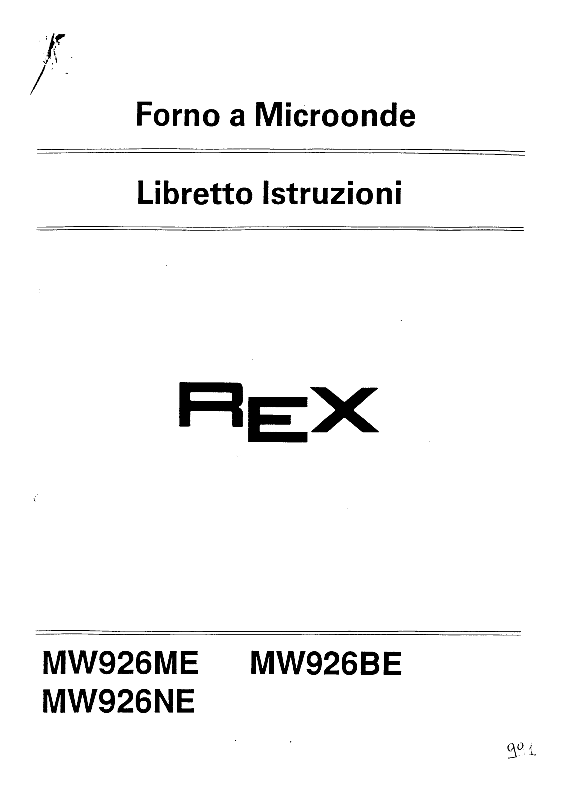 Rex MW926BE, MW926NE, MW926ME User Manual