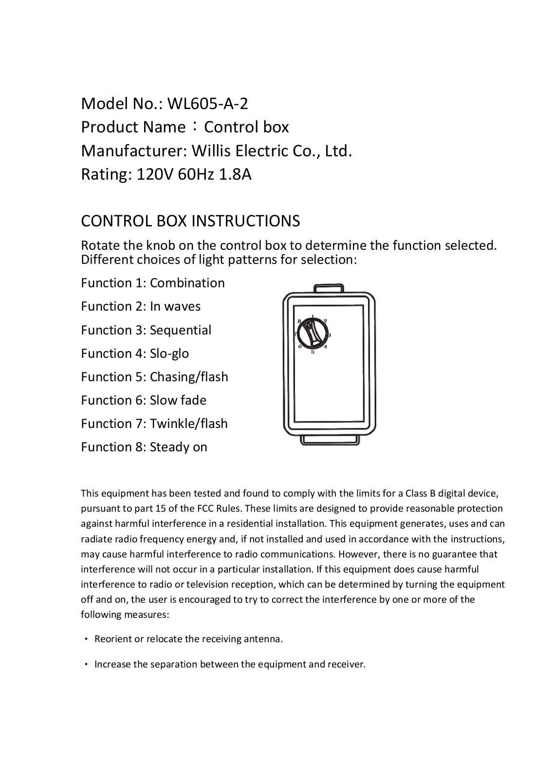 Willis Electric WDT004 User Manual