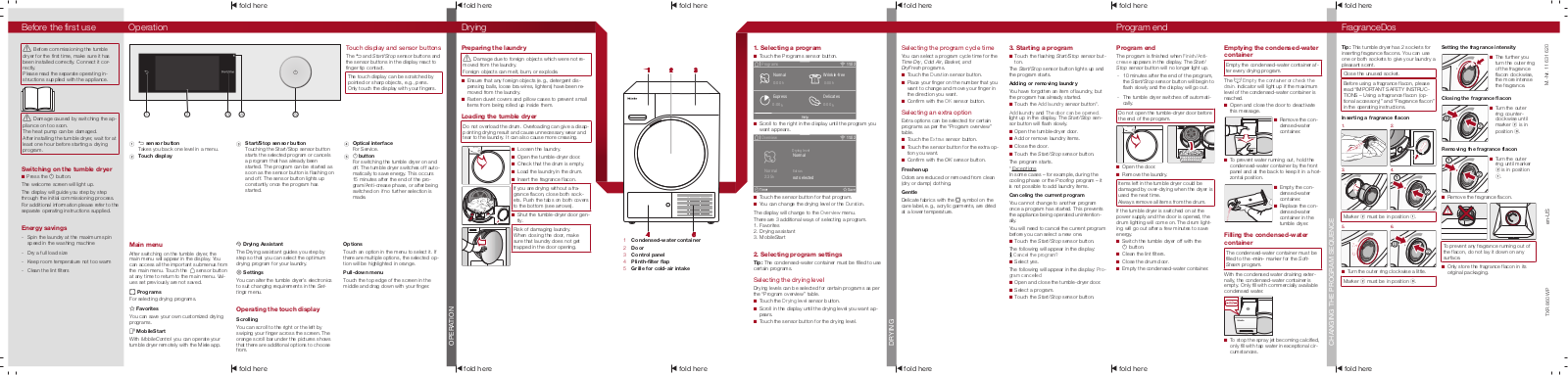 Miele TXR 860 WP Brief operating instructions