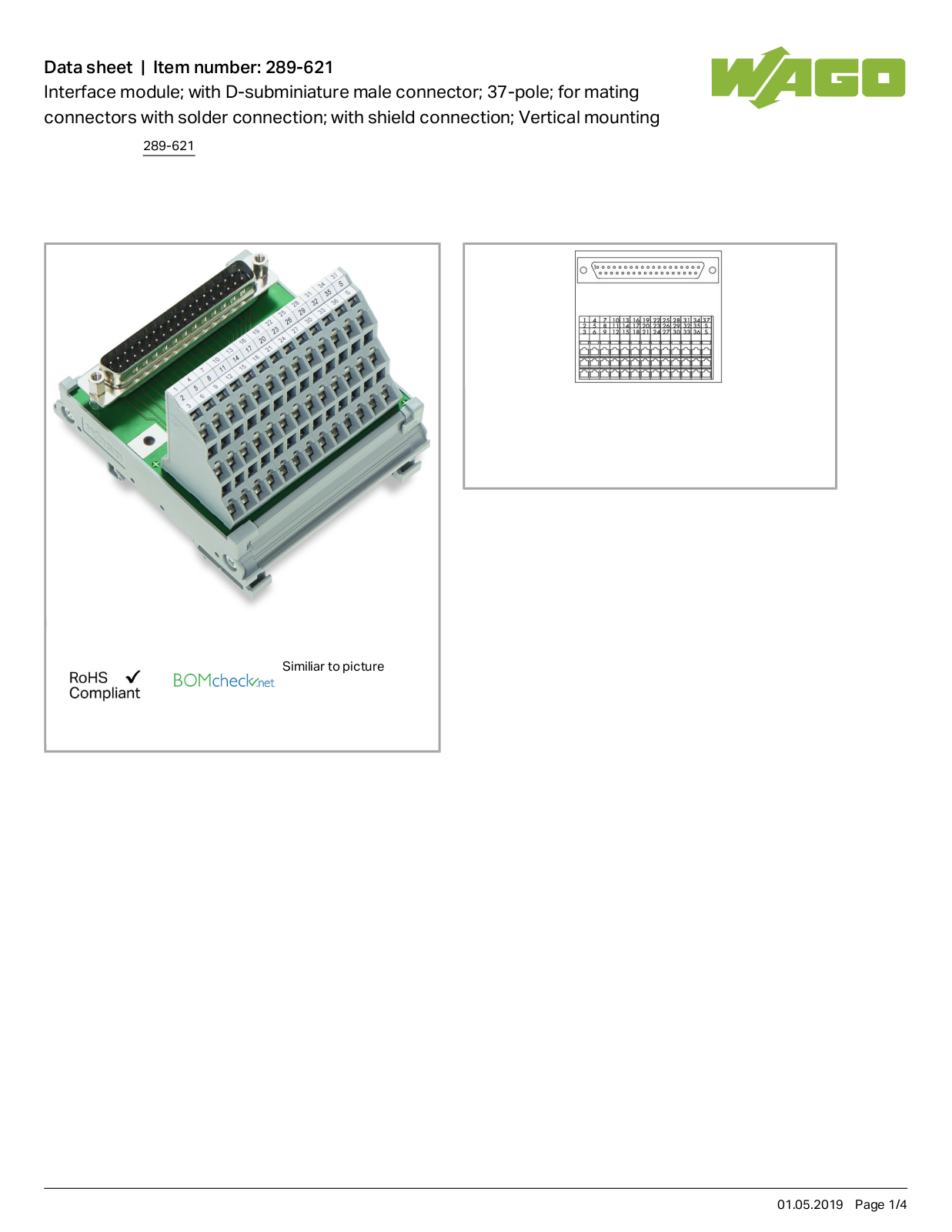 Wago 289-621 Data Sheet