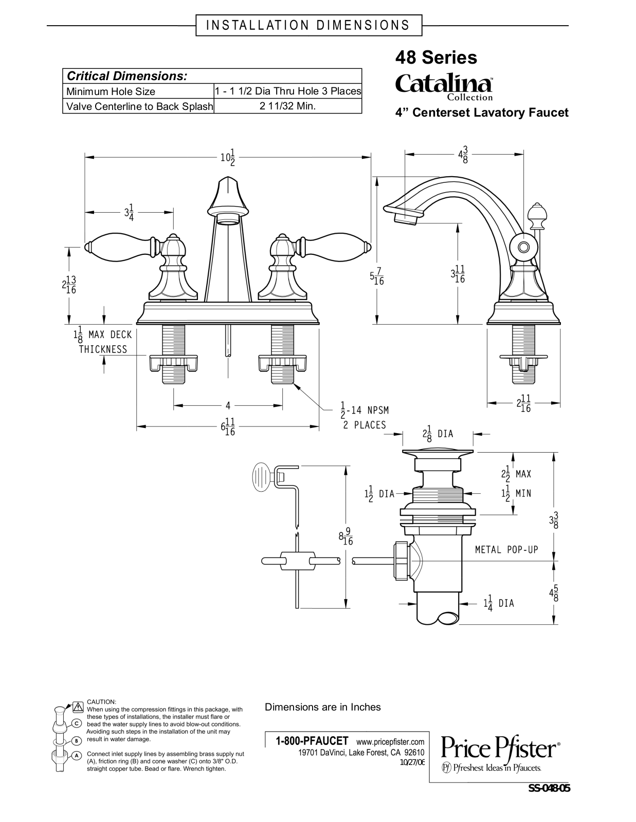 Pfister GT48-E0BK User Manual