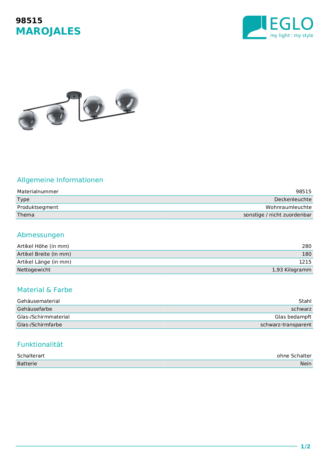 Eglo 98515 Service Manual