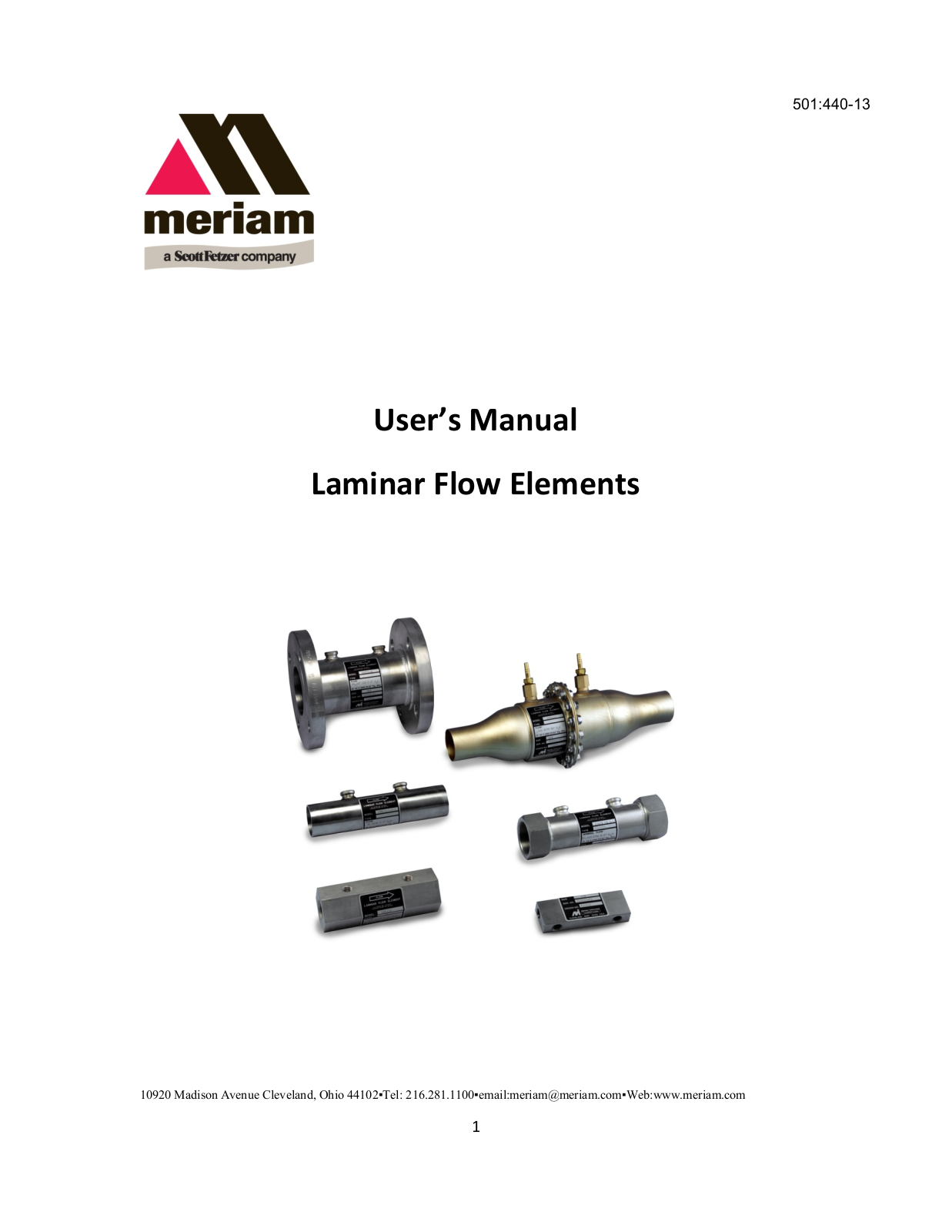 Meriam Laminar Flow Elements User Manual