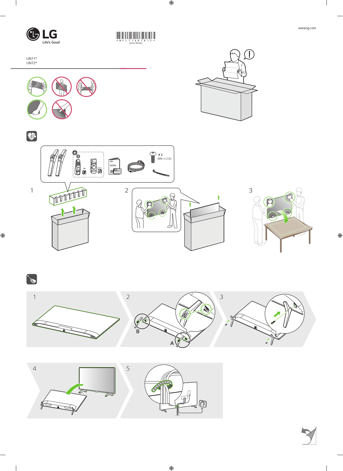 LG 43UN7100PTA QUICK SETUP GUIDE