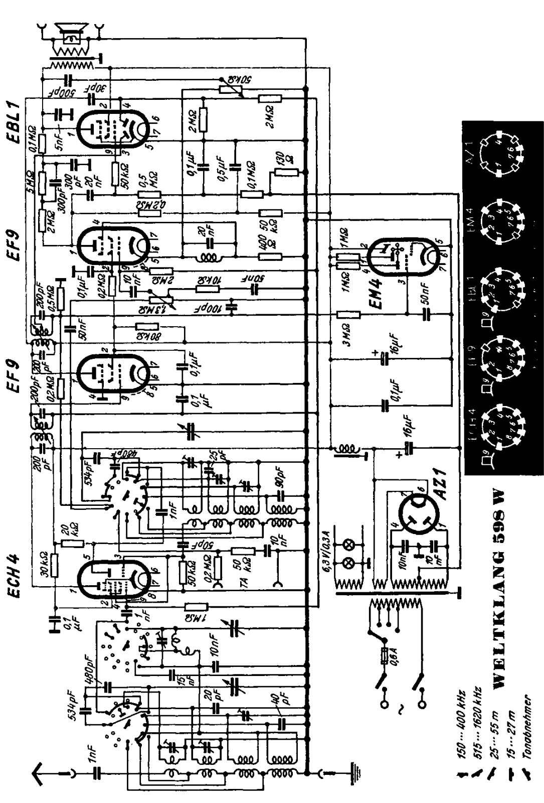 Grundig WELTKLANG-598-W Schematic