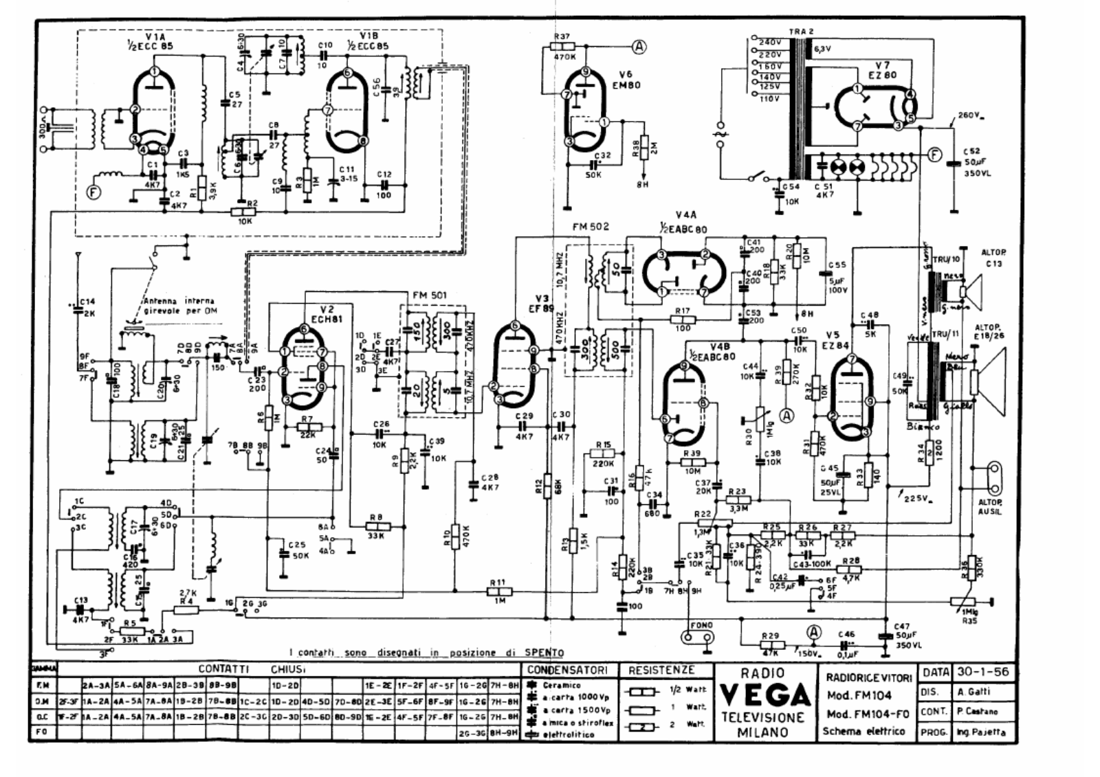 Vega fm104 schematic