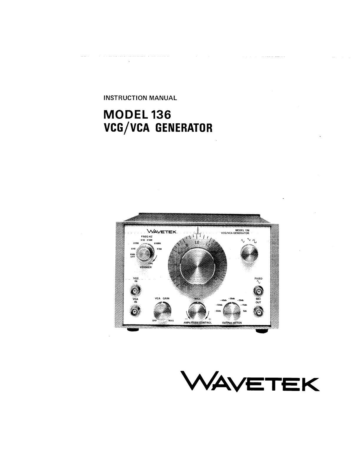 Wavetek 136 Service Manual