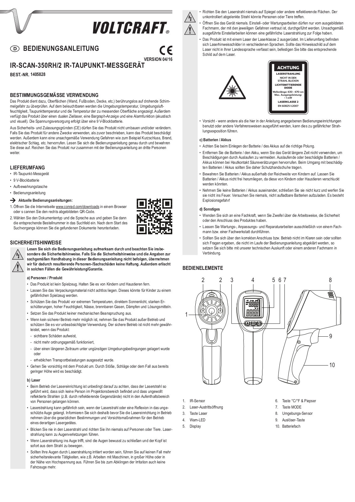 VOLTCRAFT IR-SCAN-350RH/2 User guide