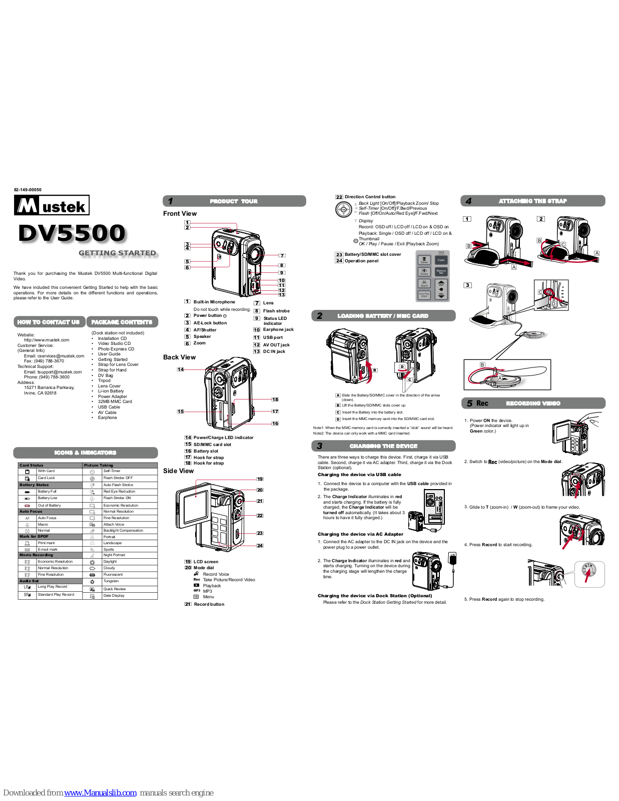 Mustek DV DV 5500, DV5500-QUICK-START Getting Started Manual