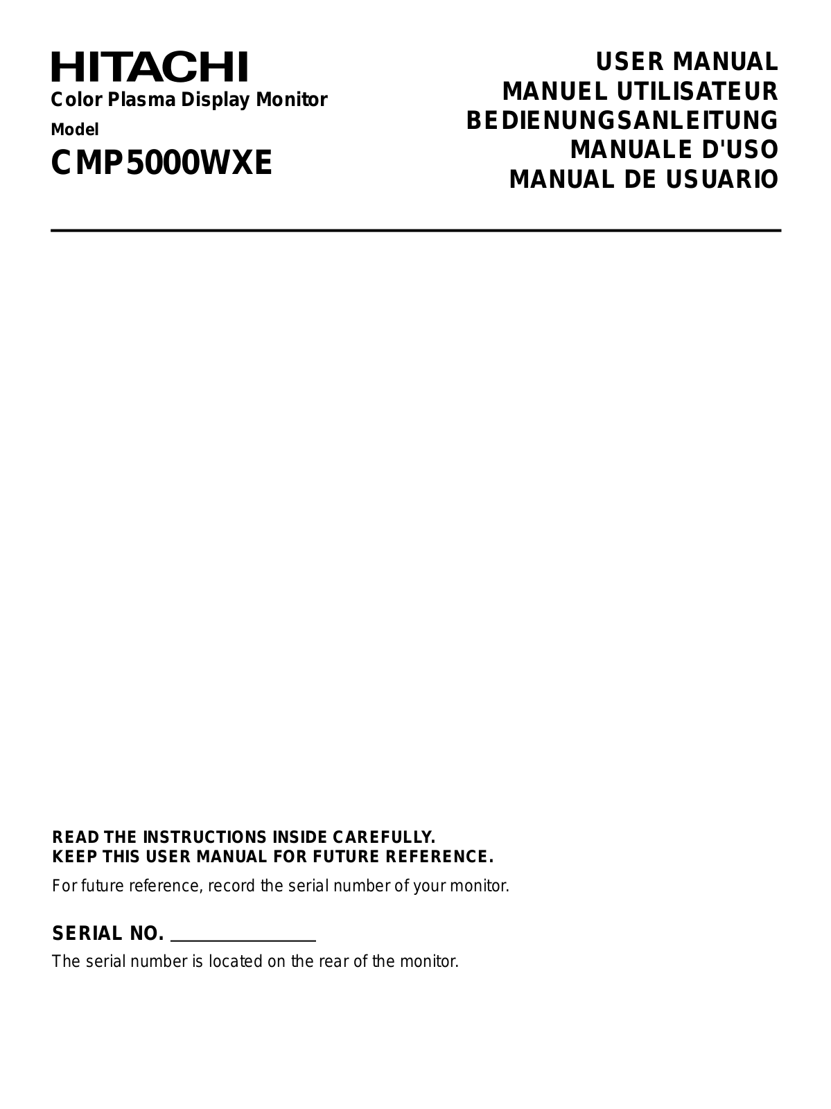 Hitachi CMP5000WXE User Manual