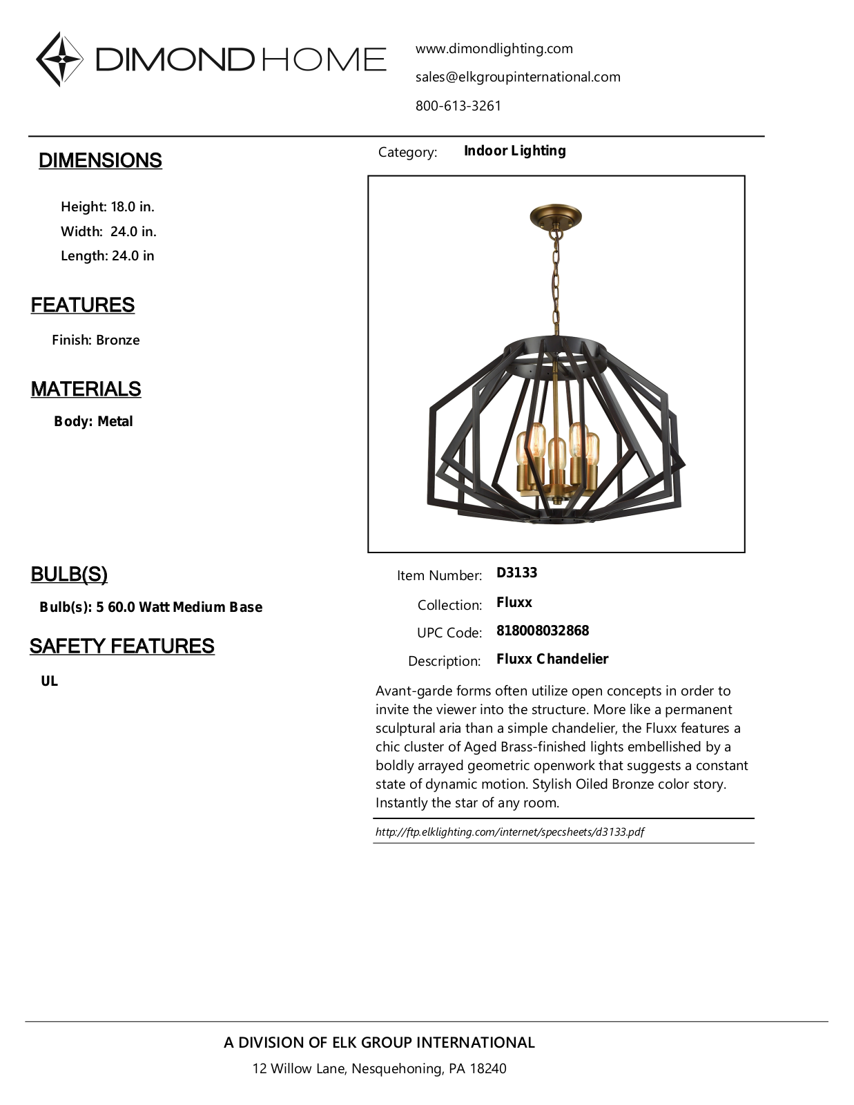 ELK Home D3133 User Manual