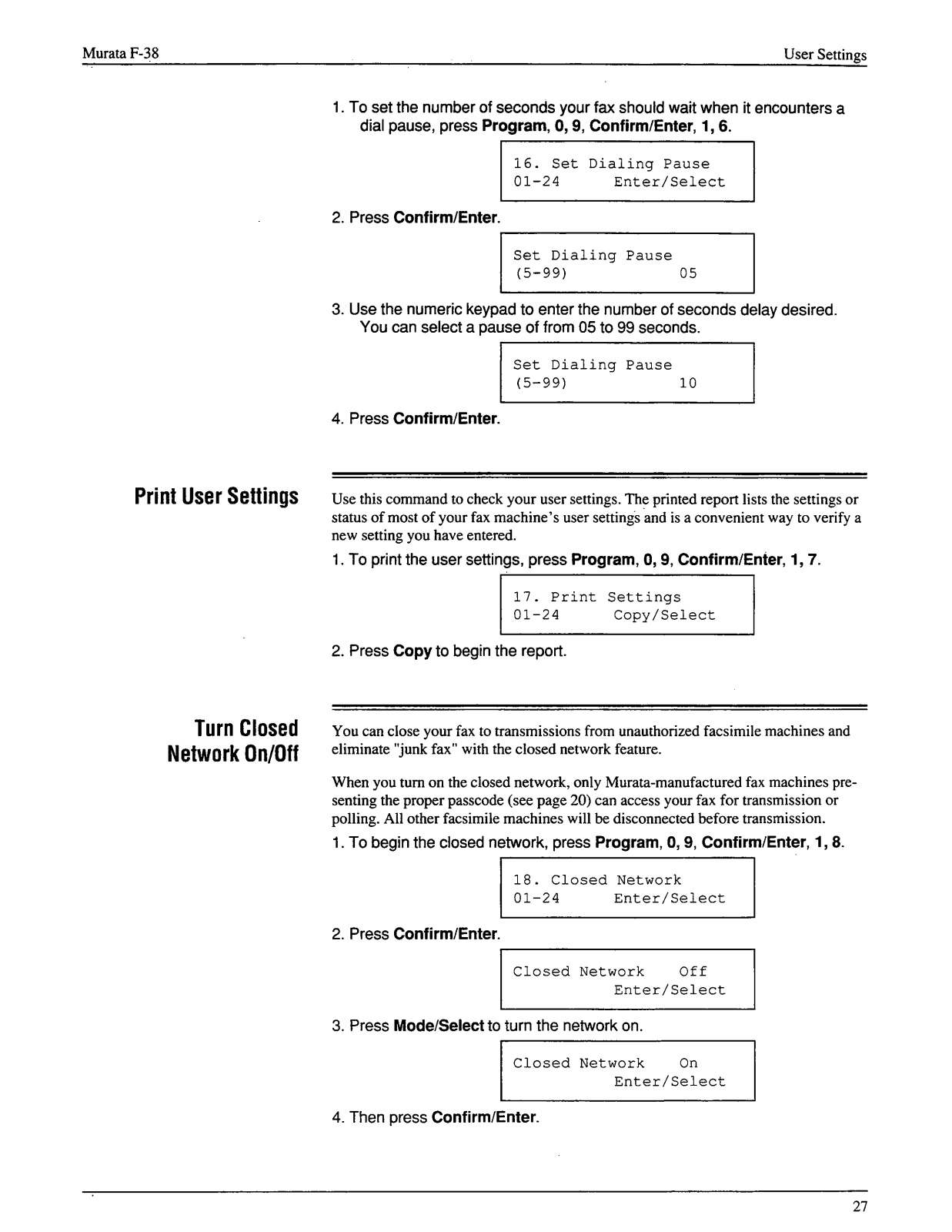 Muratec F-38 User Manual part 4