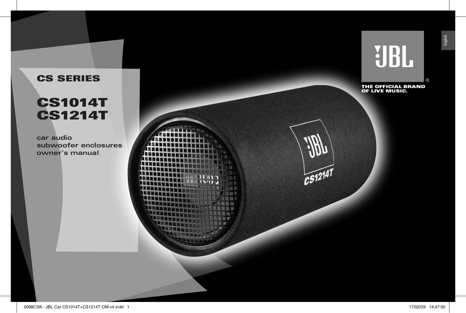 JBL CS1014T, CS1214T User Manual